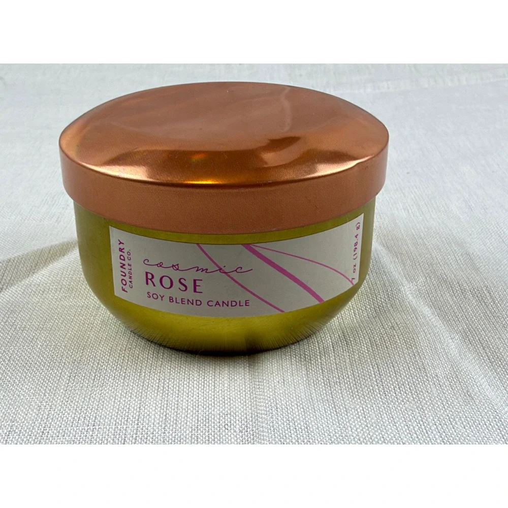 NEW Foundry Candle Cosmic Rose Soy 7oz Tin Copper Lid Paddywax Holiday XMAS Gift